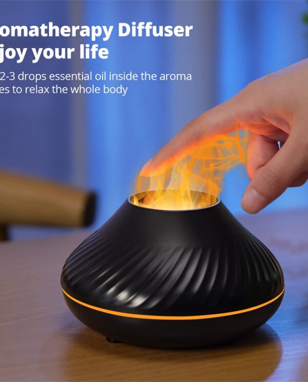 New Volcanic Flame Aroma Diffuser Essential Oil Lamp