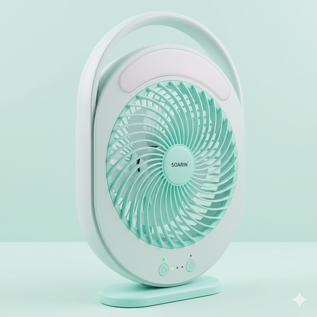 Rechargeable Fan with LED Light - Image 2