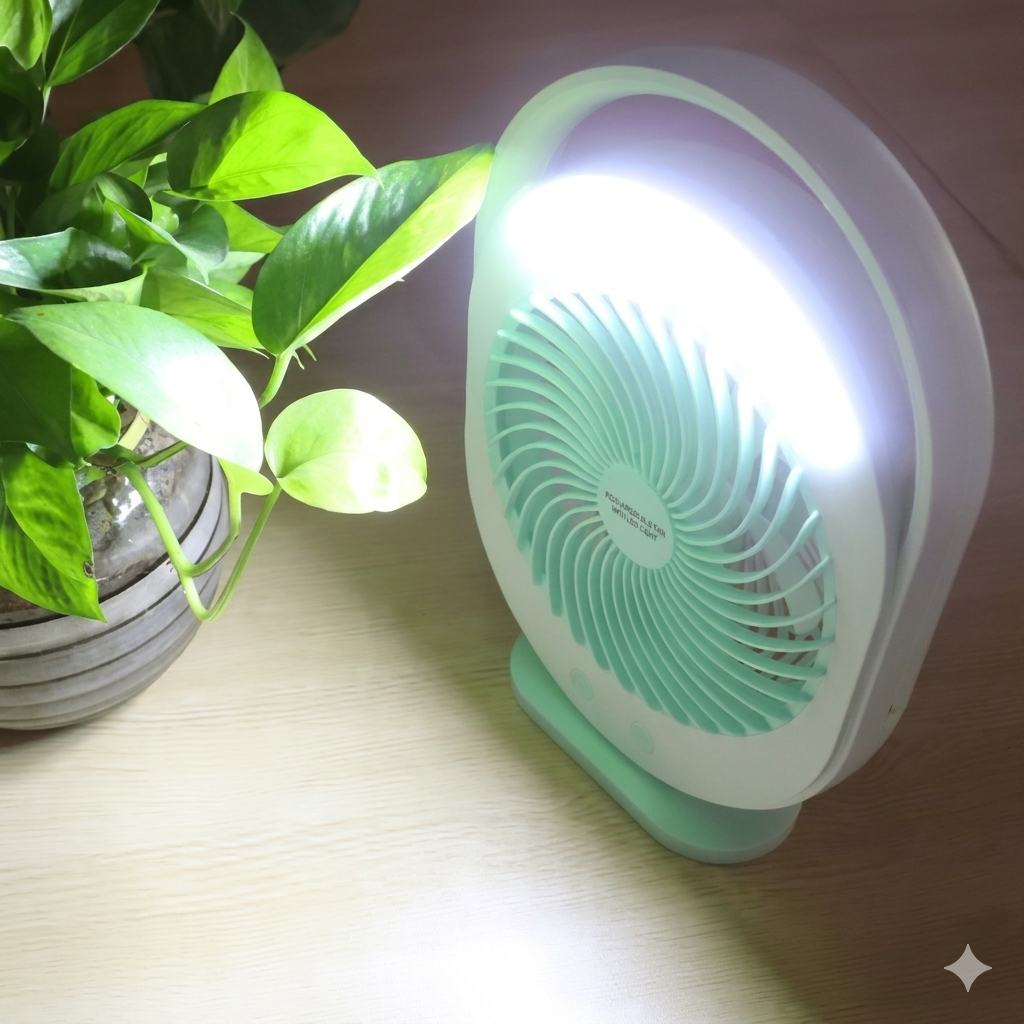 Rechargeable Fan with LED Light