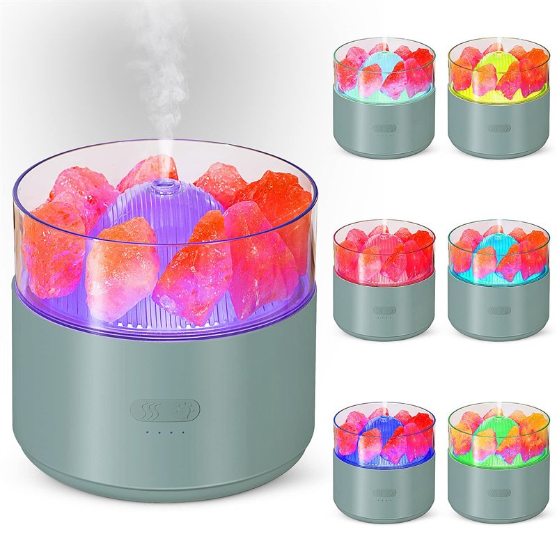 Cool-Mist Impeller Air Humidifier Crystal Salt Aroma Diffuser Incense Machine Fogger Essential Oil Lamp Difusor Ambient Light - Image 3