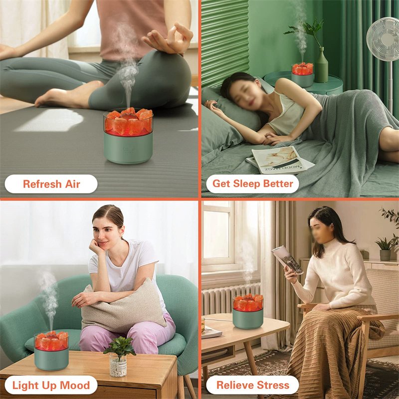 Cool-Mist Impeller Air Humidifier Crystal Salt Aroma Diffuser Incense Machine Fogger Essential Oil Lamp Difusor Ambient Light - Image 4