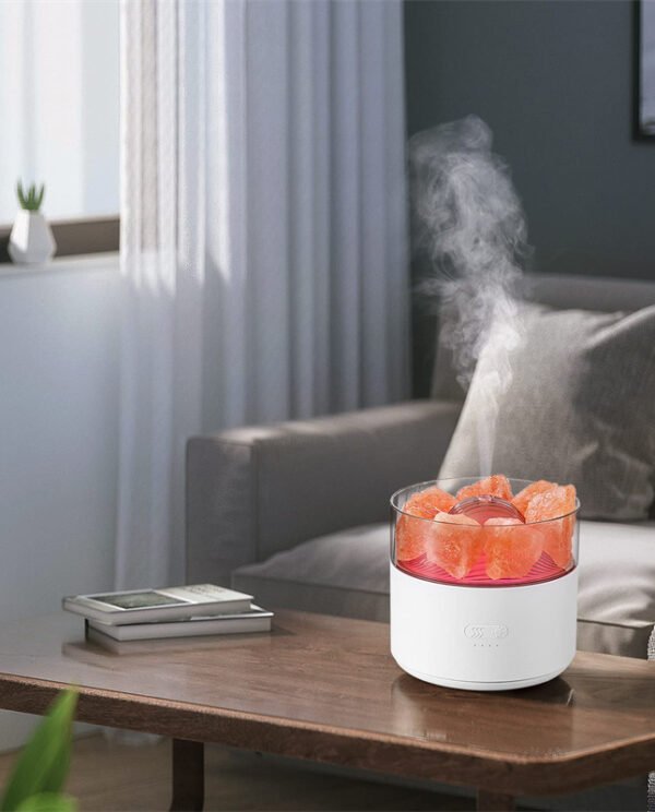 Cool-Mist Impeller Air Humidifier Crystal Salt Aroma Diffuser Incense Machine Fogger Essential Oil Lamp Difusor Ambient Light
