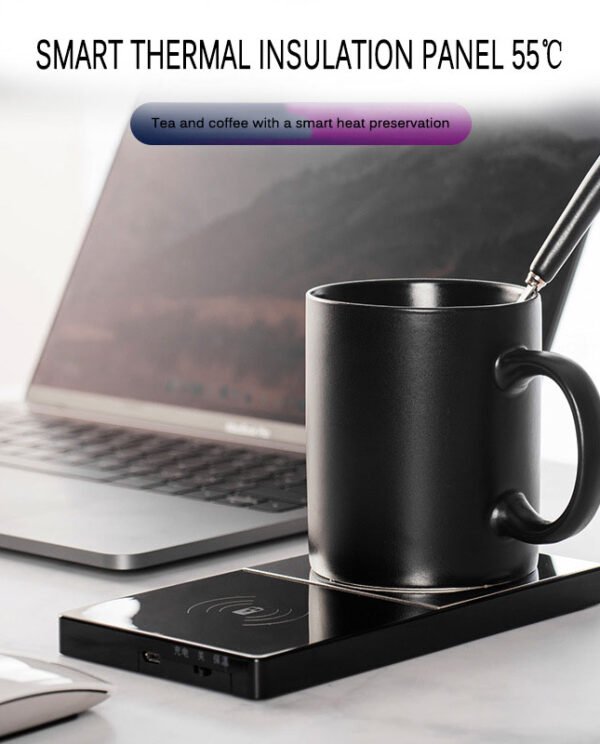 2 In 1 Heating Mug Cup Warmer Electric Wireless Charger