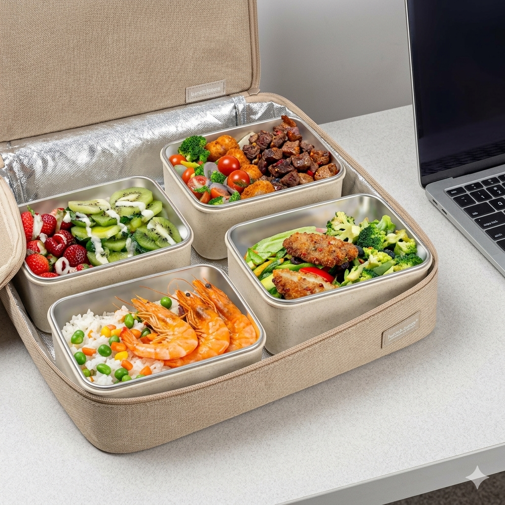 Lunch Box Set with Insulated Carry Bag - Image 3