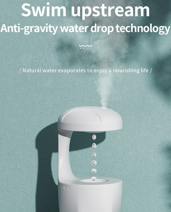 New Arrival Portable 800ml H2o Anti Gravity Usb Air Water Droplet Cool Mist Smooth Sailing Aromatherapy Humidifier For Bedroom