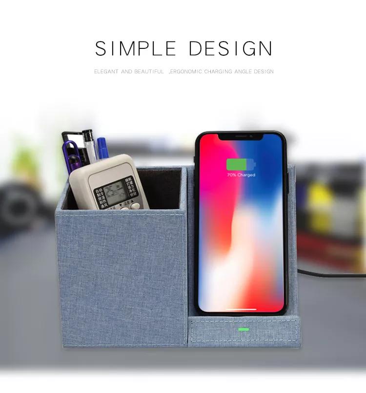 Leather Pen Holder Wireless Charger - Image 4