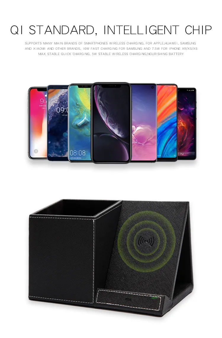Leather Pen Holder Wireless Charger - Image 5