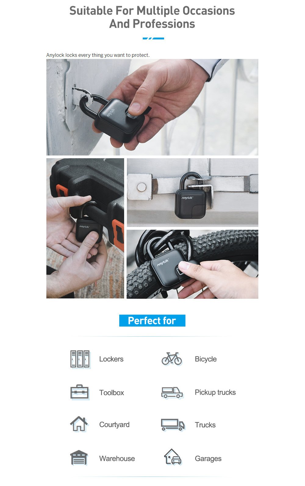 Smart Lock Waterproof L3 Fingerprint Padlock - Image 9