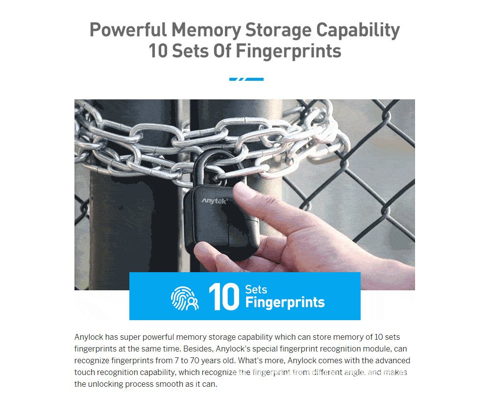 Smart Lock Waterproof L3 Fingerprint Padlock - Image 4
