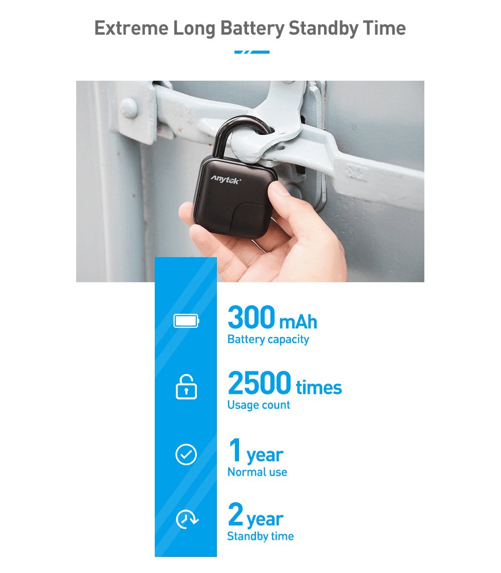 Smart Lock Waterproof L3 Fingerprint Padlock - Image 5