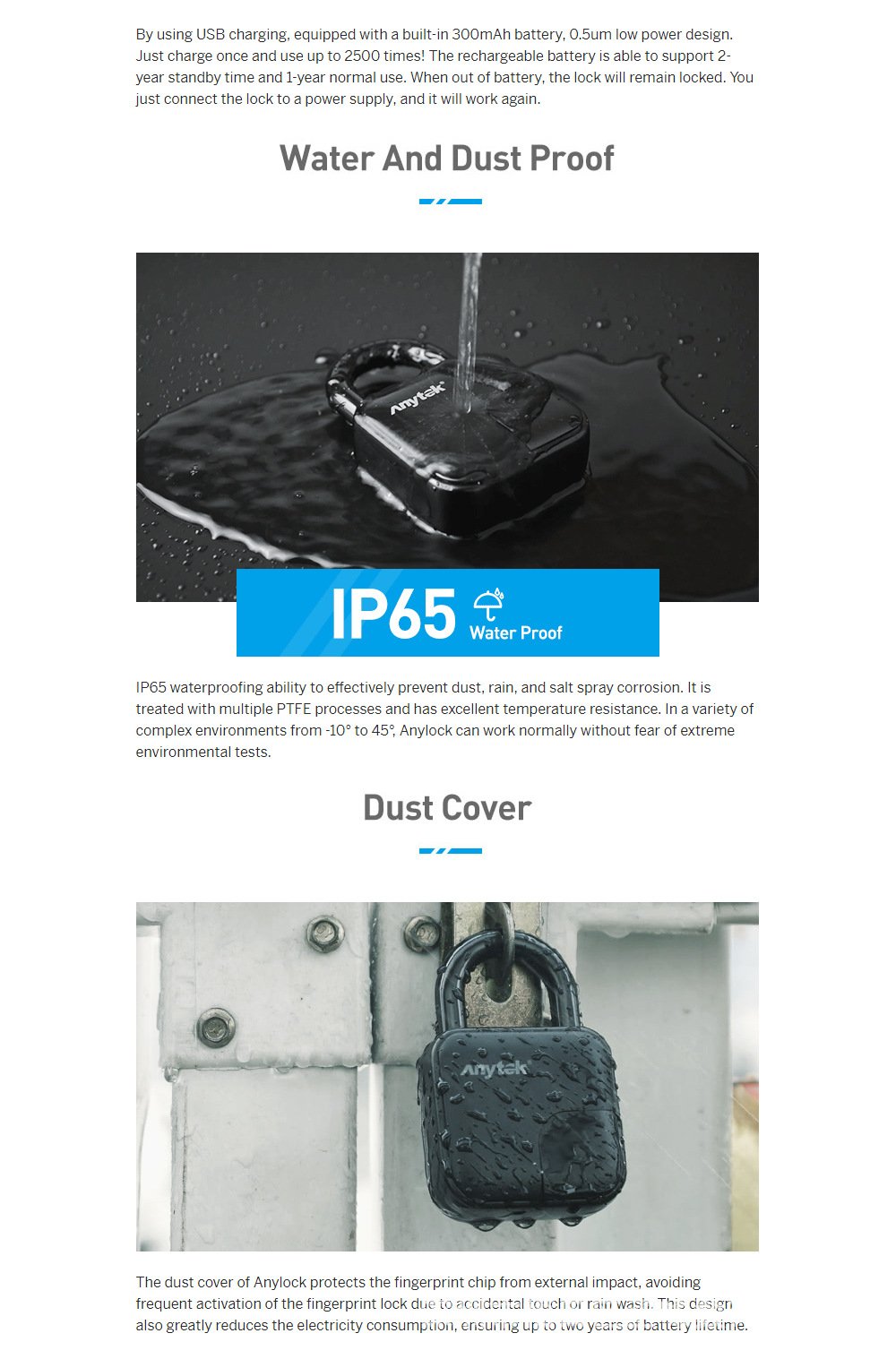 Smart Lock Waterproof L3 Fingerprint Padlock - Image 7