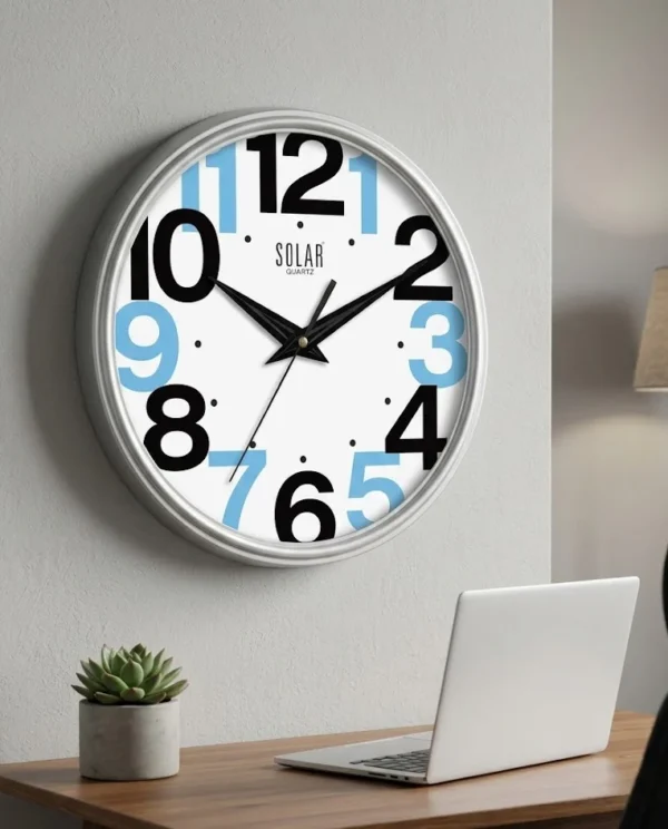 Modern Blue Numeric Wall Clock