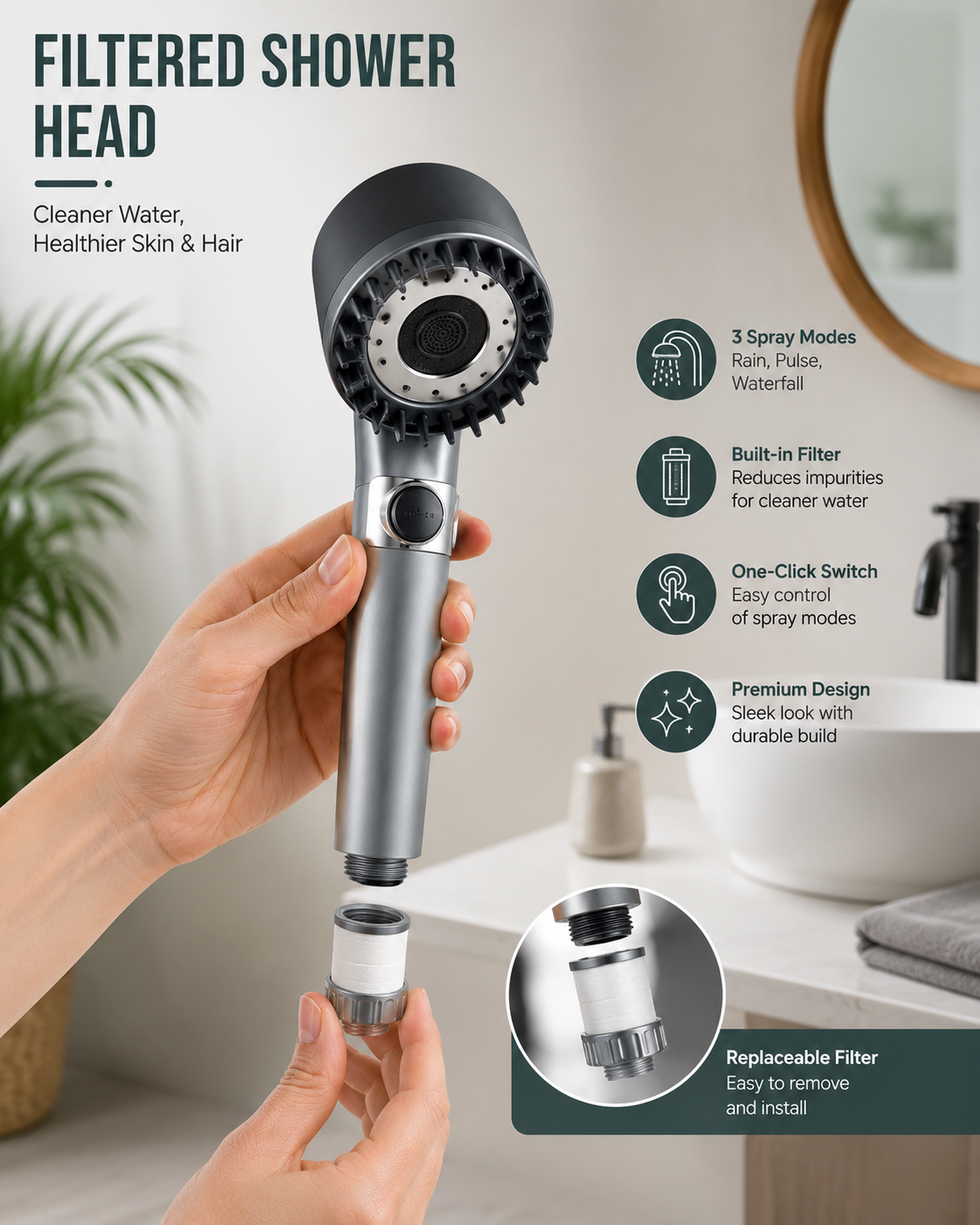 3 Modes Shower Head - Image 3