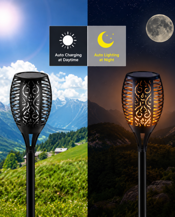 LED Solar Torch Light with Light Control
