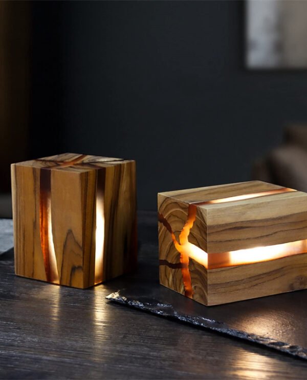Wood Brown Color Led Desk Lamp